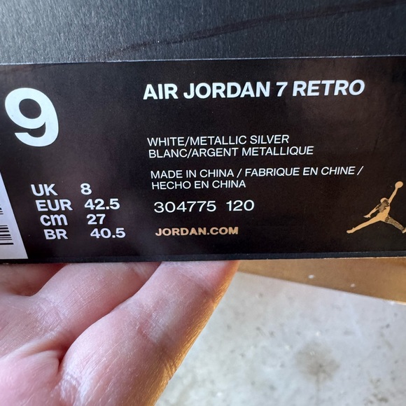 Air Jordan 7 Retro 23 White/Metallic Silver Men’s Size 9 - Picture 15 of 15